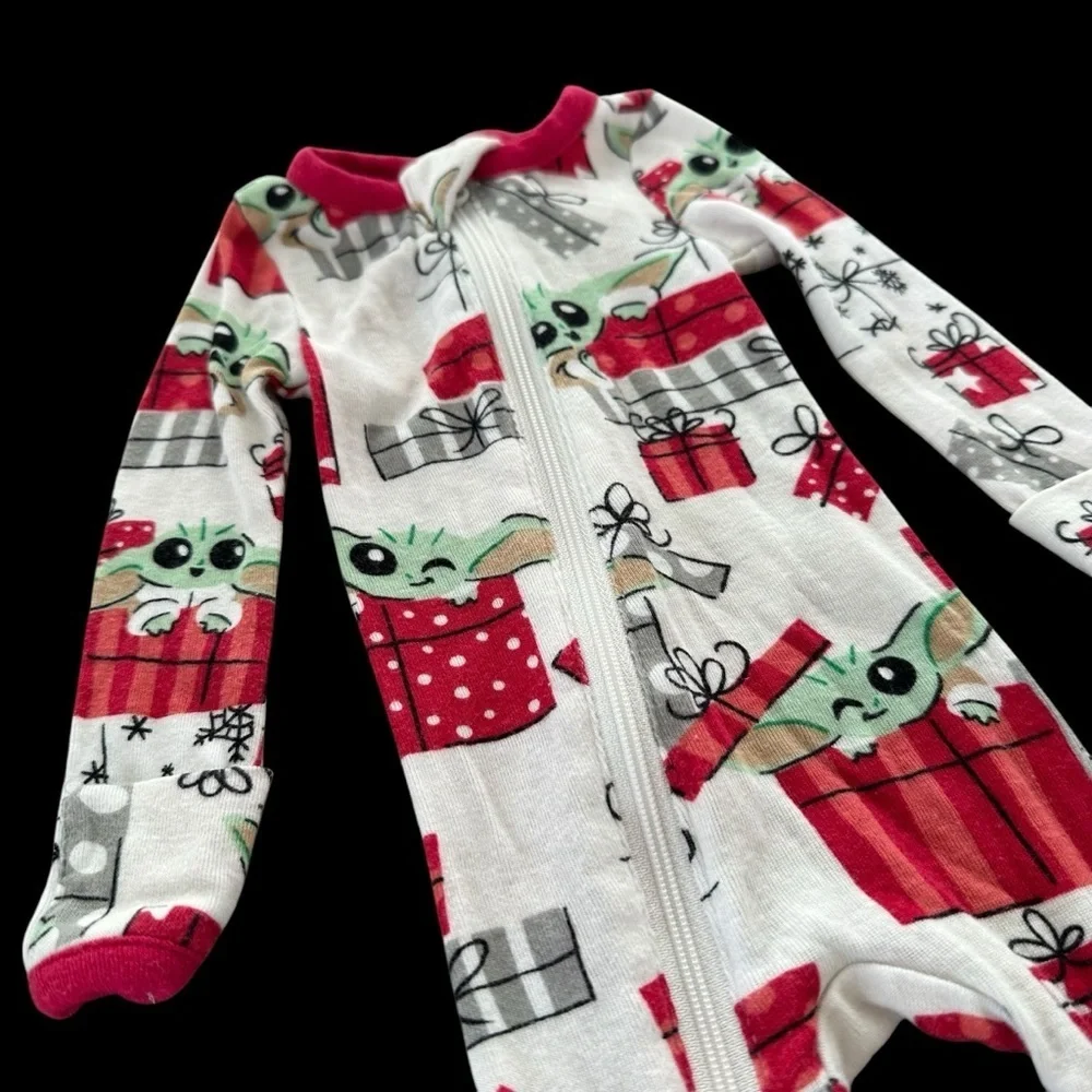 Star Wars Munki Munki Slumber 0-3 months Baby Yoda Grogu Bamboo Pajamas‎ Zip Up